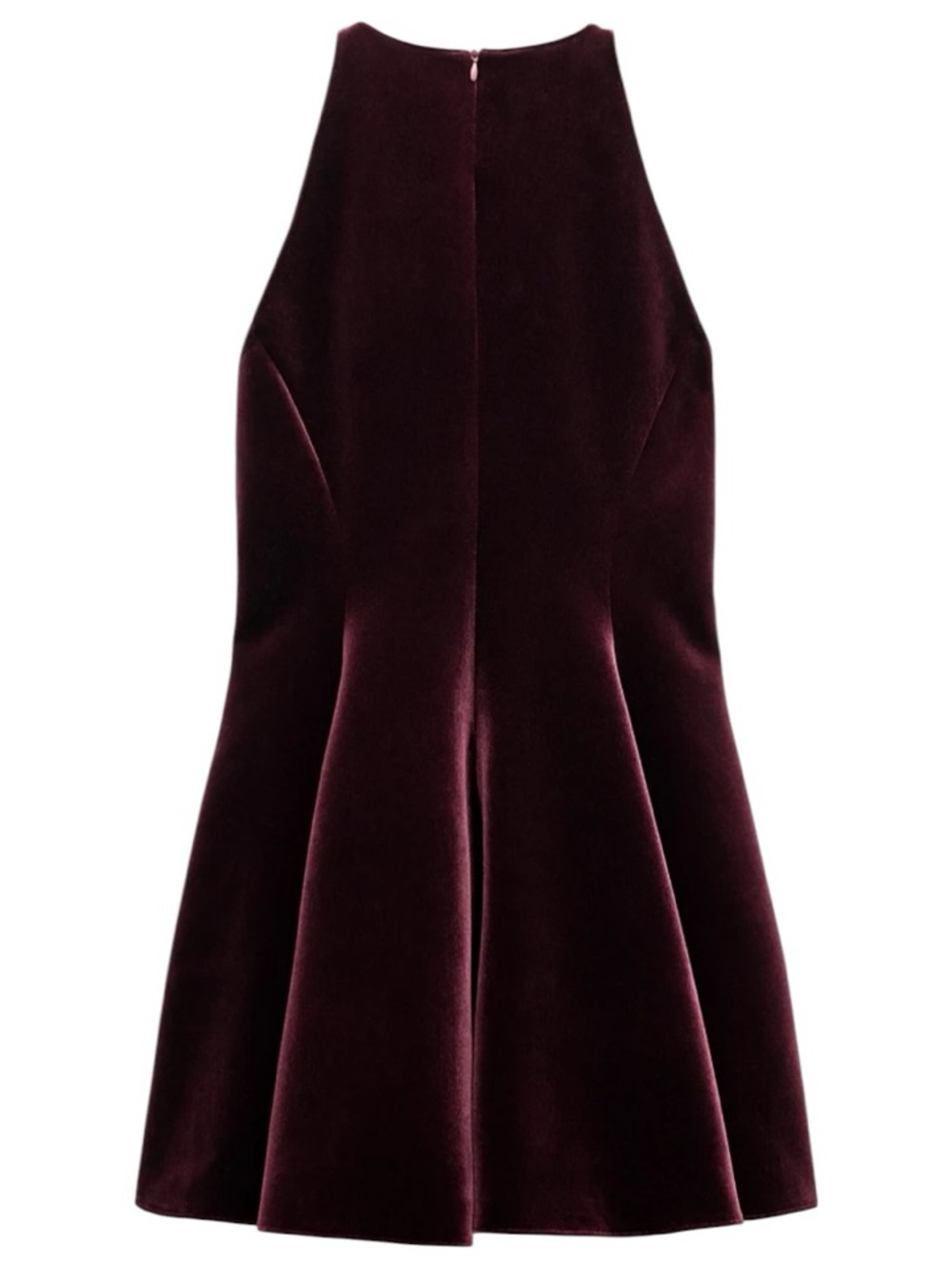 ZARA Velvet Godet Mini Dress Burgundy Size XL NWT - Picture 3 of 6